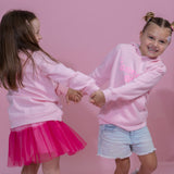 GG Pink Hoodie with Baby Pink Puff