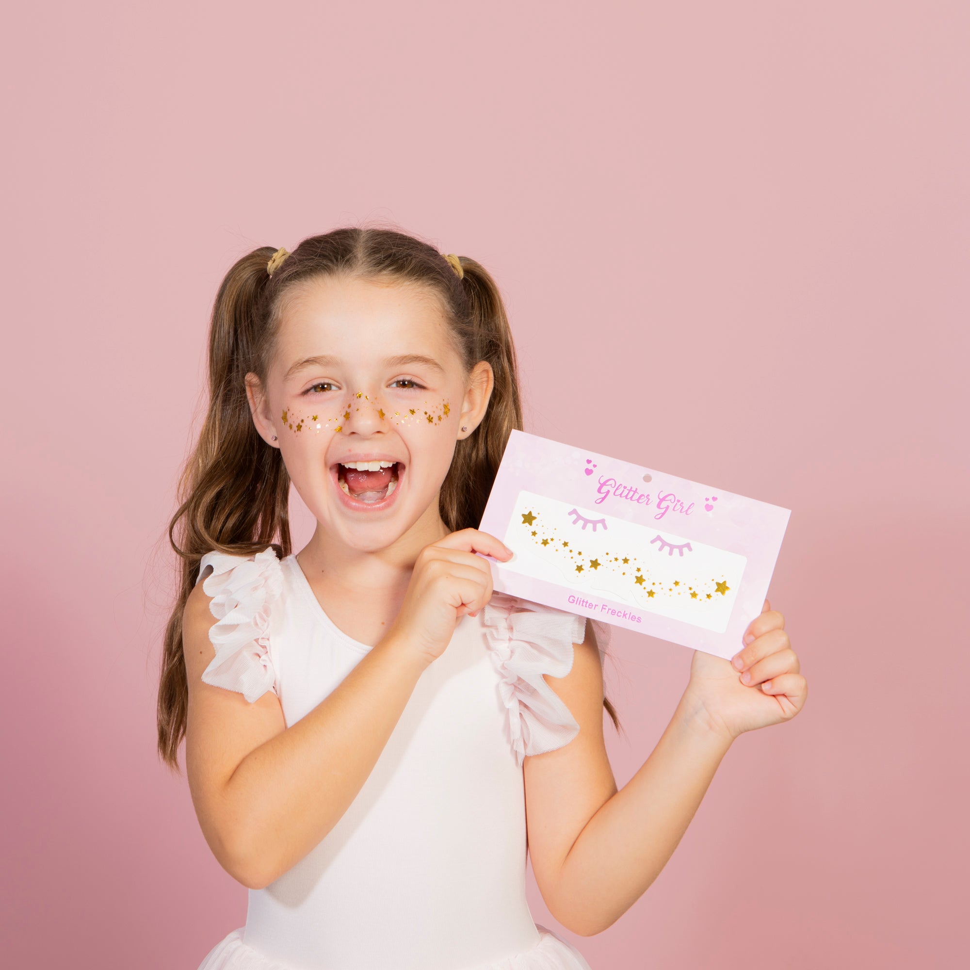 Party makeup look featuring Glitter Girl Glitter Freckles