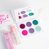 Pink Dream Eyeshadow Palette & Sparkle Gloss Bundle – A dreamy makeup set featuring soft pink shimmer and glitter shades.