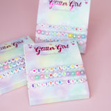 Glitter Girl Happiness friendship Bracelet Set