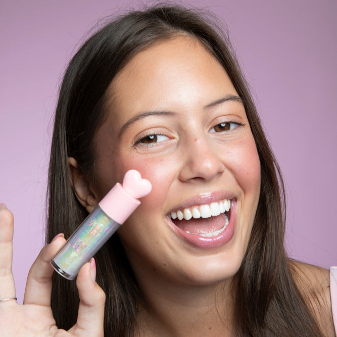 Teen wearing Glitter Girl Sparkle Lip GLoss