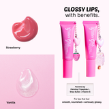 Peptide Lip Glaze Duo – Vanilla + Strawberry