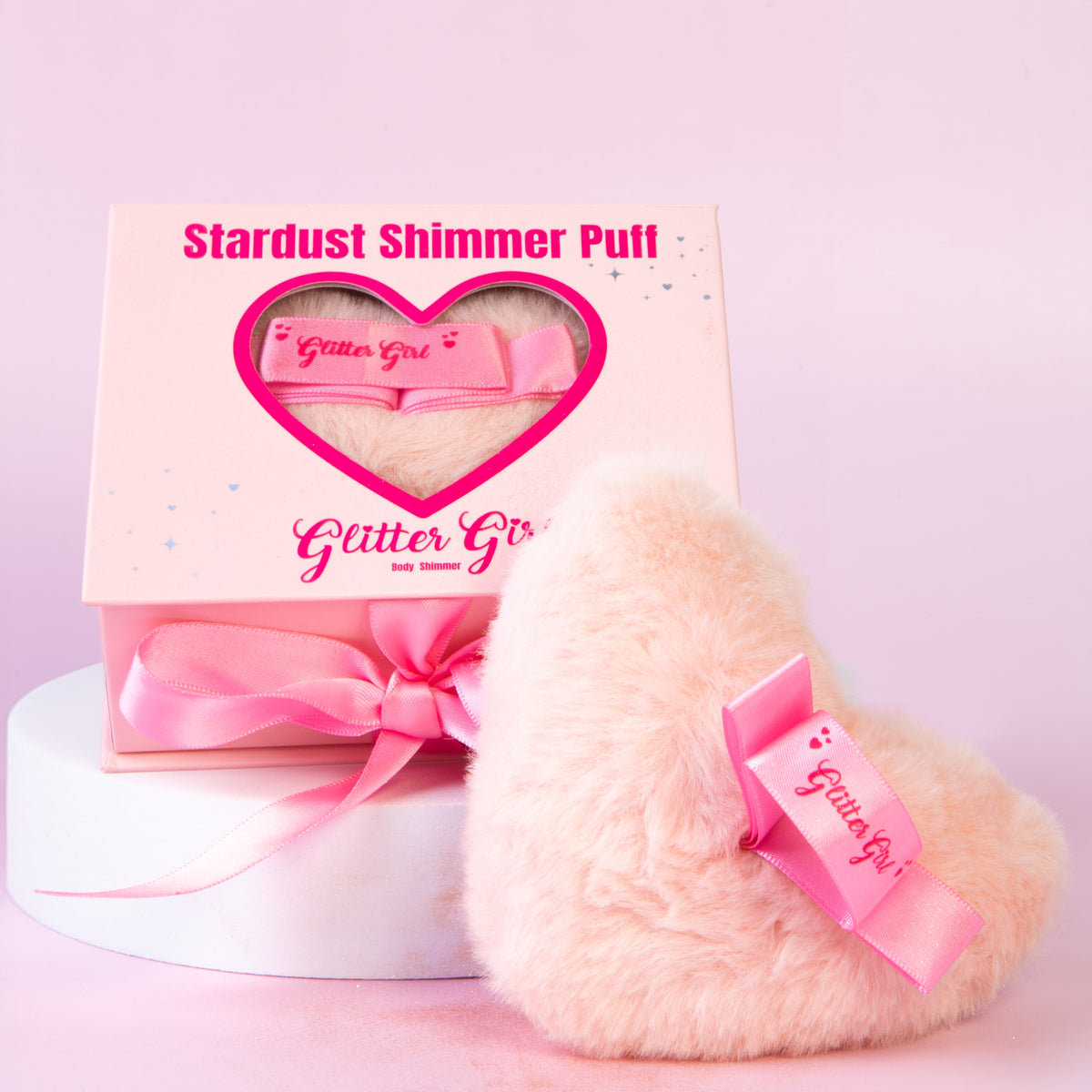 Glitter Girl Stardust Shimmer Puff Love Heart Edition heart-shaped body shimmer puff