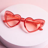 Sparkling Heart Kids Sunglasses. Love Sparkle Red