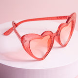 Sparkling Heart Kids Sunglasses. Love Sparkle Red