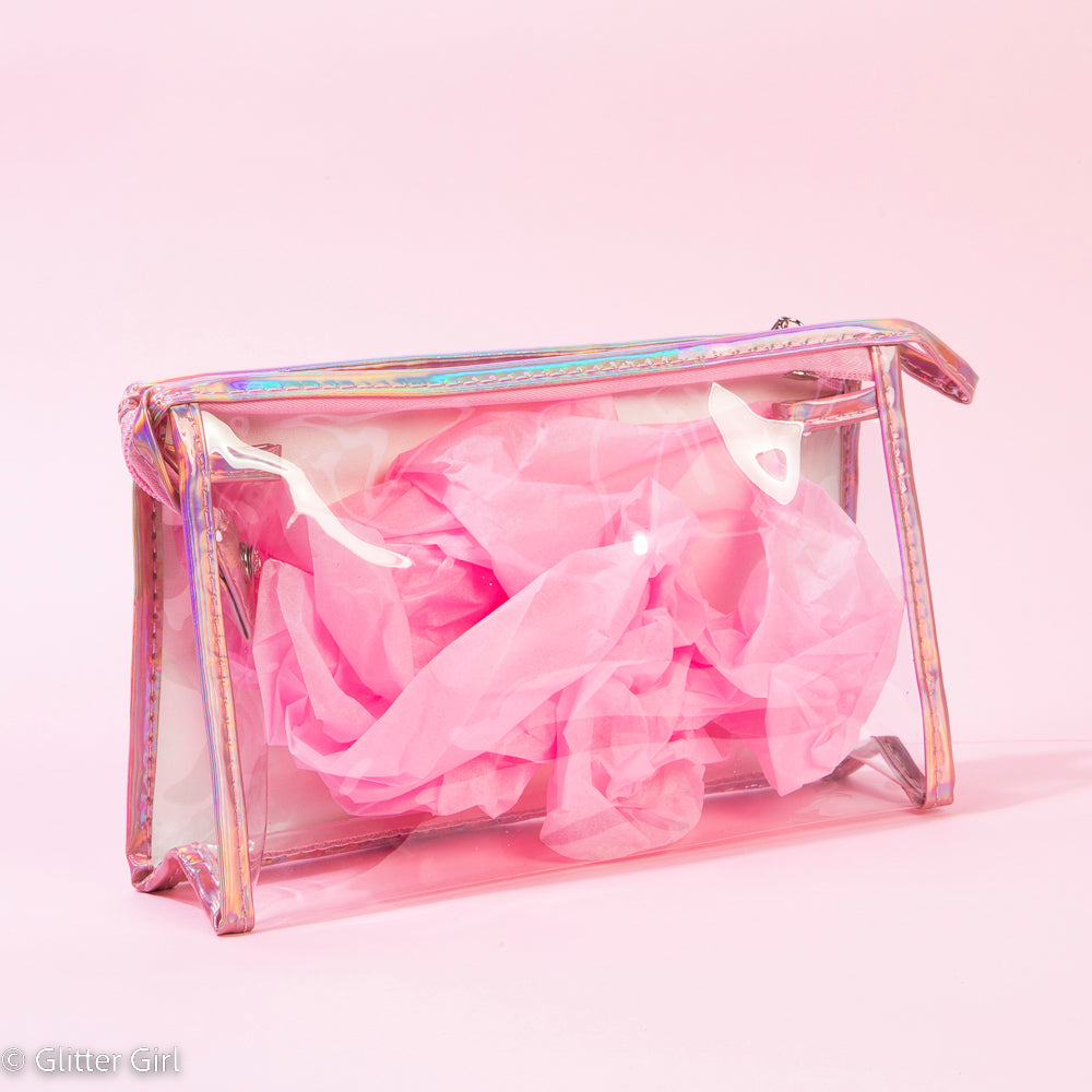 clear glitter makeup bag