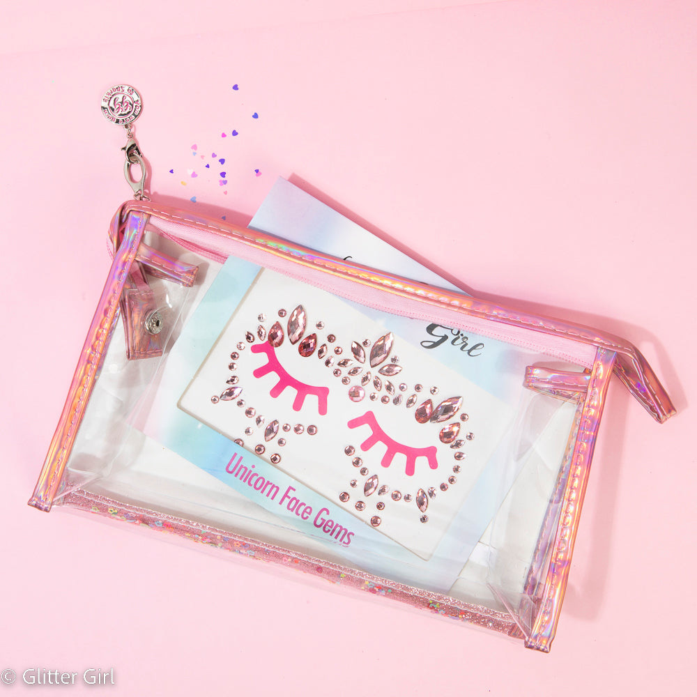 clear glitter makeup bag