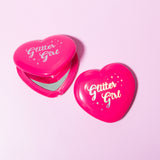 Pink Heart Pocket Mirror - Choose your fave shade.