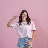 GG Pink T shirt with white puff - Adults