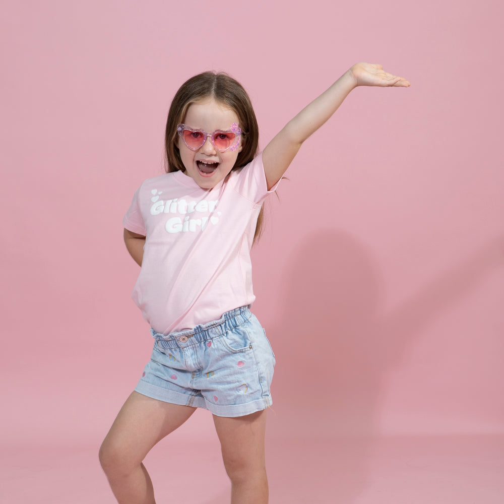 Pink TShirt with white puff print