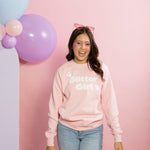 baby pink puff print glitter girl jumper