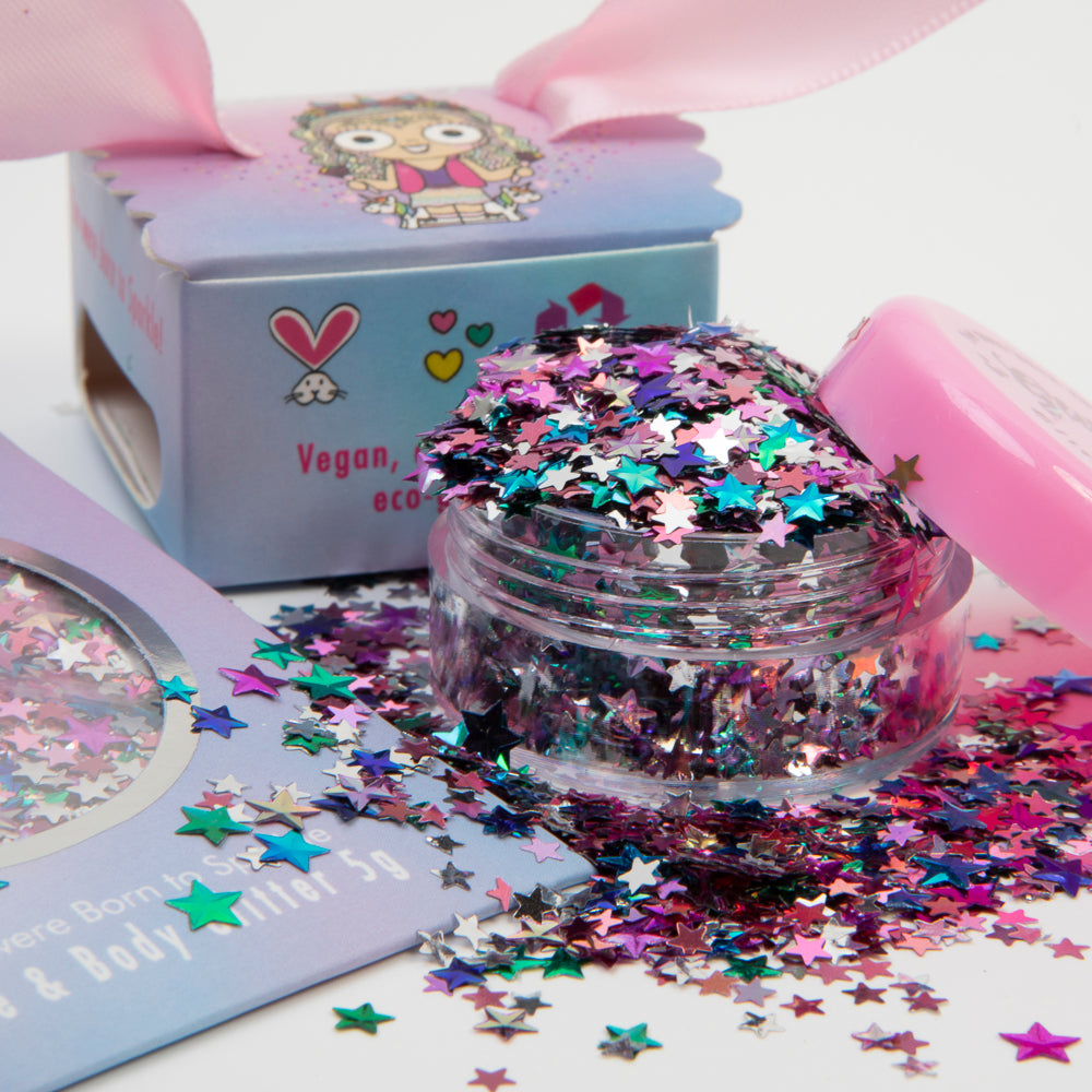 “Sparkling Frou Frou" is a cosmetic Eco glitter in a glistening star mix.