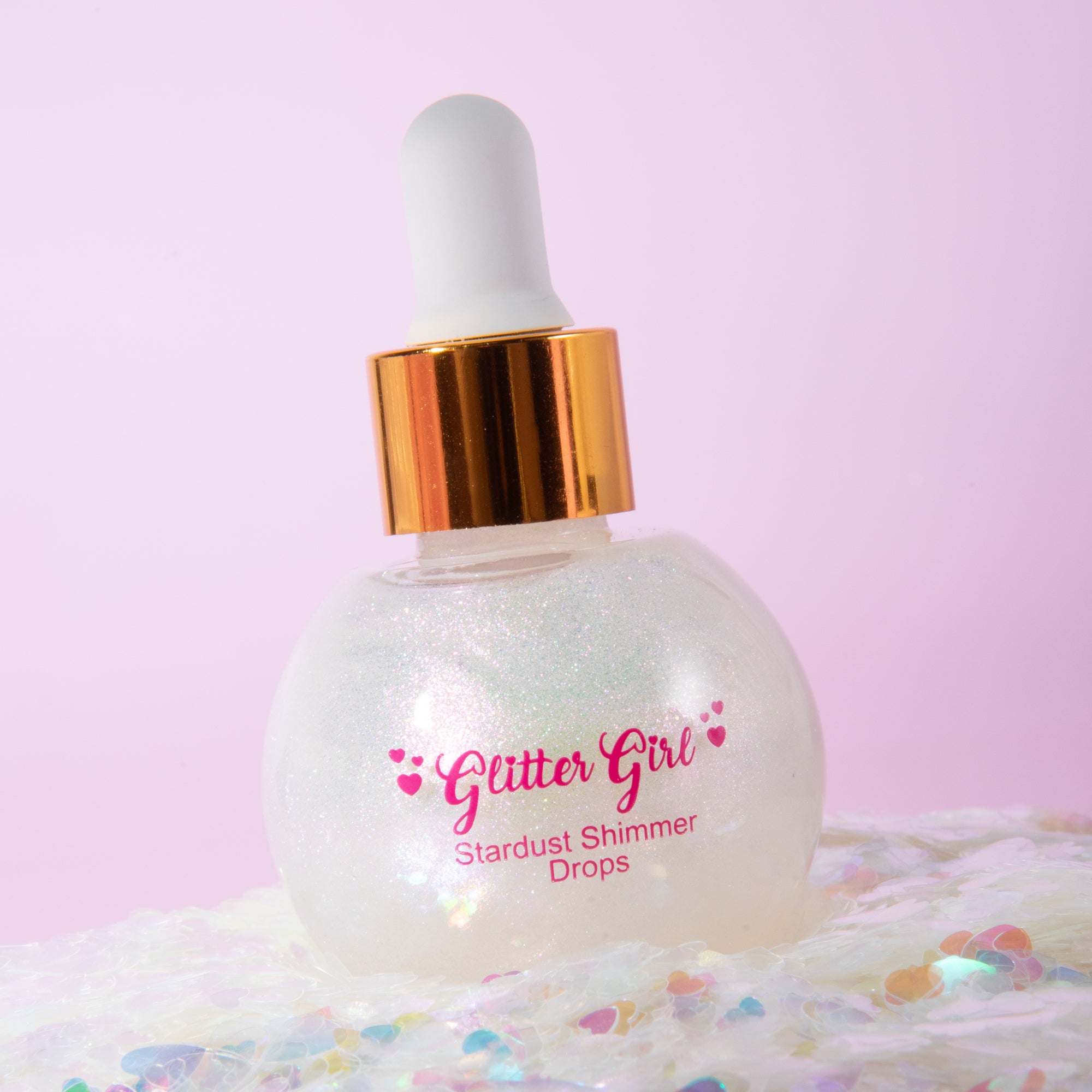 Glitter Girl Stardust Shimmer Drops bottle for hydrating shimmer glow