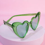 Sunglasses Emerald love Glitter Girl Green Heart Sunglasses