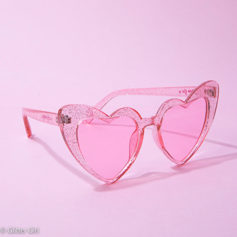 GG Pink Glitter Heart Sunglasses