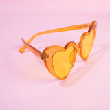 Sunglasses Sunshine Sparkle Glitter Girl Yellow Heart Sunglasses