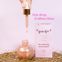 Glitter Girl Sunset Shimmer Drops golden liquid shimmer for face and body