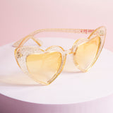 Sparkling Heart Kids Sunglasses. Sunshine Sparkle Yellow